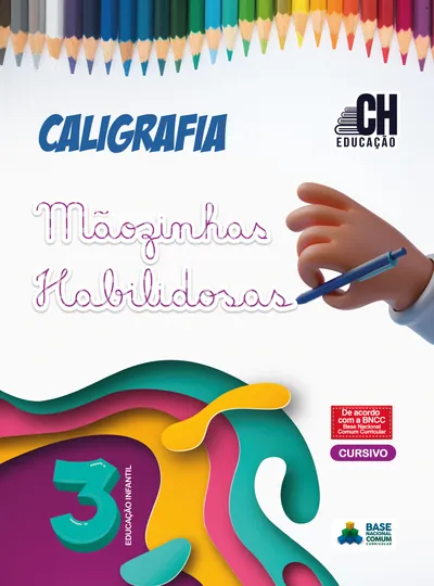 Capa do Livro Mãozinhas - Cursivo 3 Anos